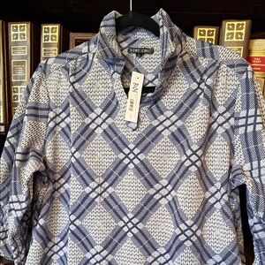 Boho chic Blue and White Patterned dress. New